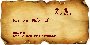 Kaiser Máté névjegykártya